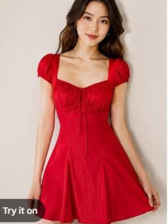 Astr Dresses & Skirts - ASTR The Label Red Milkmaid Square Neck Empire Waist Mini Dress